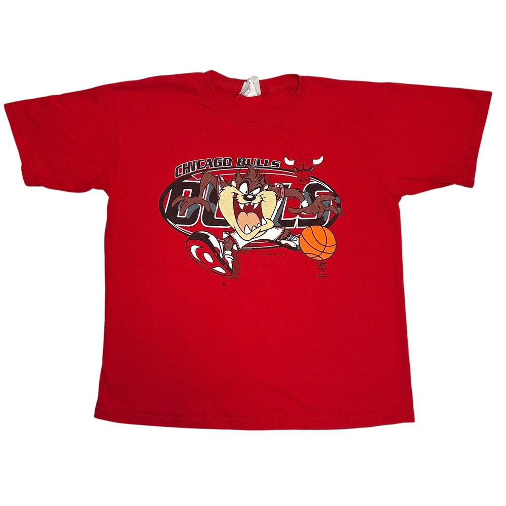 Kids Red Chicago Bulls Tazmanian Devil Basketball T Shirt Size 14 16‎